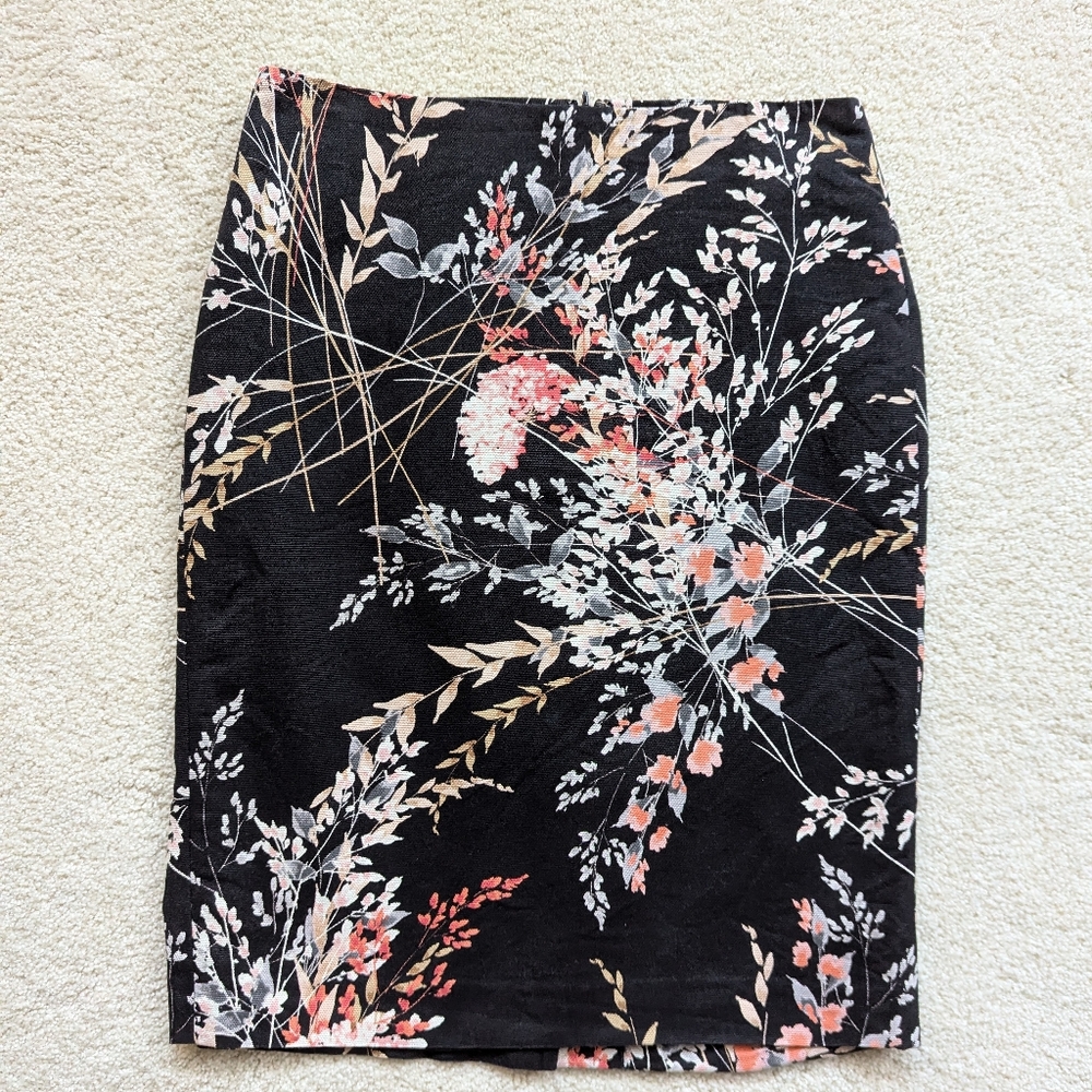 Talbot's spring floral print skirt
